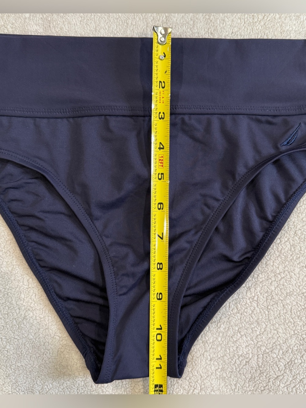 NWT Nautica Womens High Rise Bikini Bottom Swim Suit Size Medium Navy Blue - Picture 9 of 9